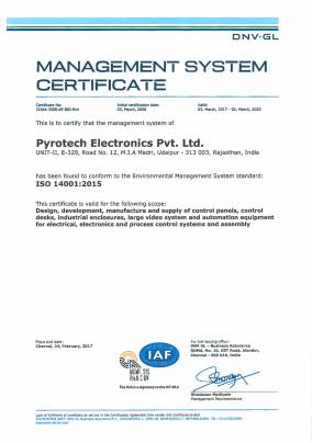 DNV Business Assurance Management System Certificate (ISO 14001:2015)