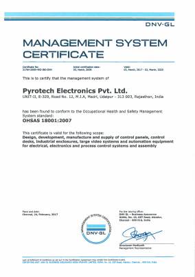 DNV Business Assurance Management System Certificate (OHSAS 18001:2007)