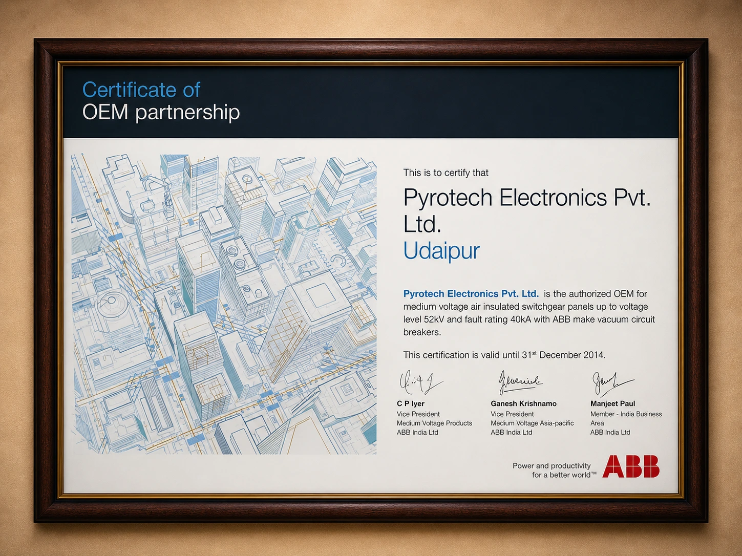 Certificate of OEM Partnership